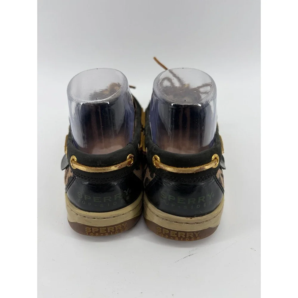 Sperry Top Sider Angelfish Shimmer Black/Gold Boat Shoes, Women's Size 7.5